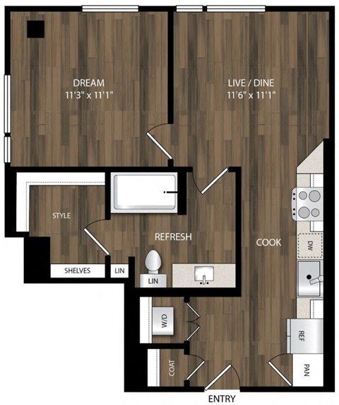 Portland Astoria Apartments in Portland, Oregon A2 Floor Plan